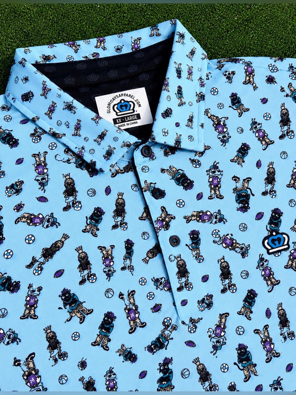 RARE Glory Days Apparel CLT Loonies Polo XXL NWT Charlotte Hornets Panthers Golf